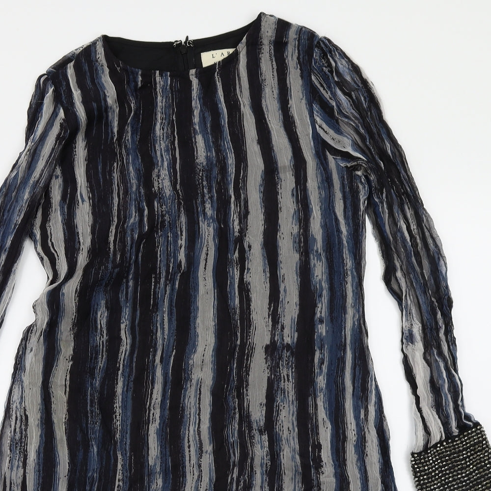 River Island Womens Blue Geometric Chiffon Shift  Size 8