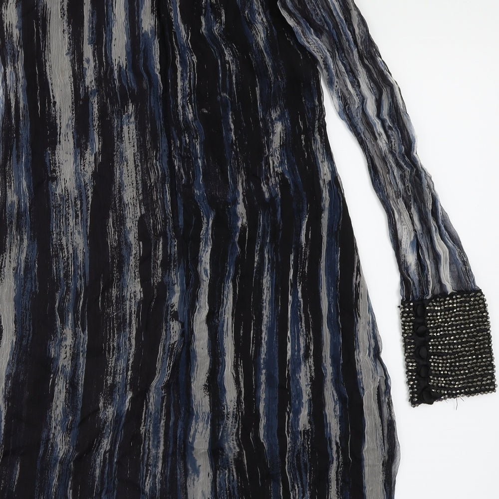 River Island Womens Blue Geometric Chiffon Shift  Size 8