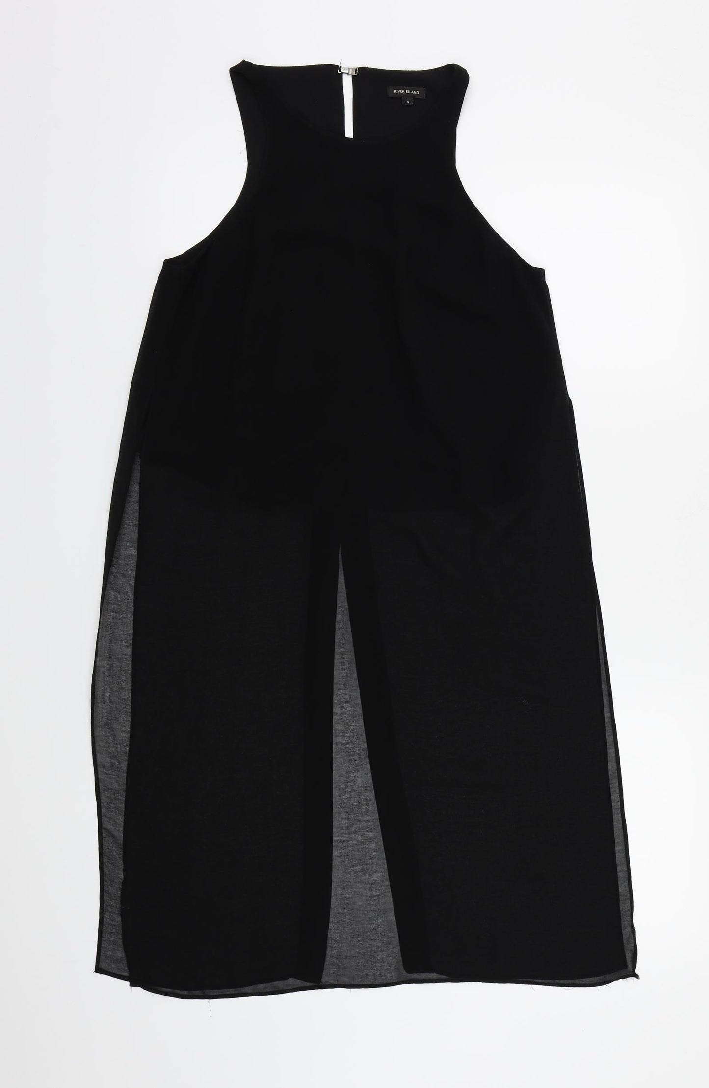 River Island Womens Black  Chiffon Basic Blouse Size 6