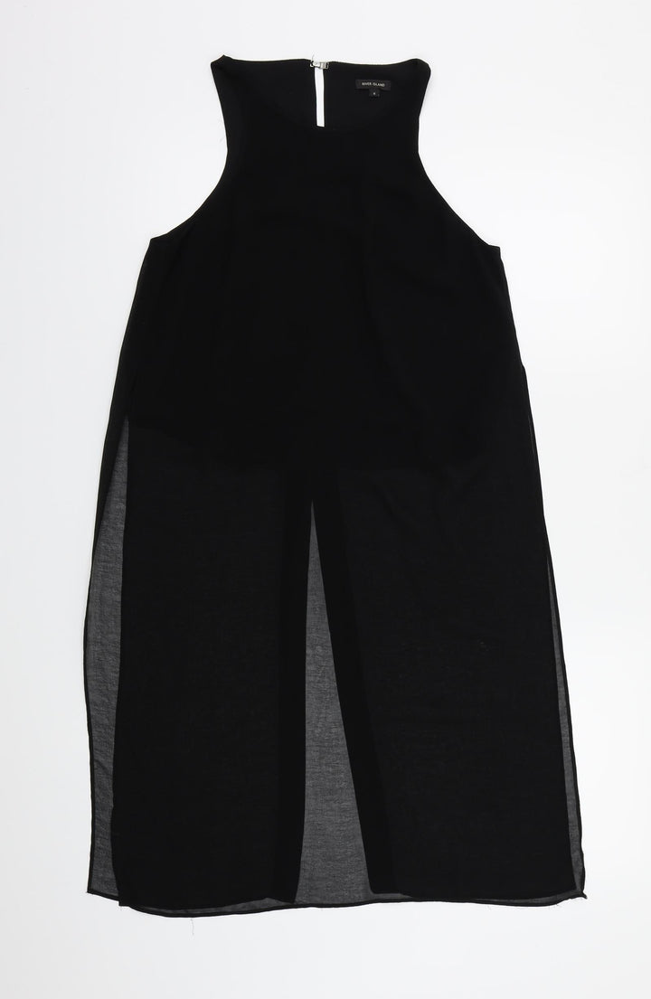 River Island Womens Black  Chiffon Basic Blouse Size 6