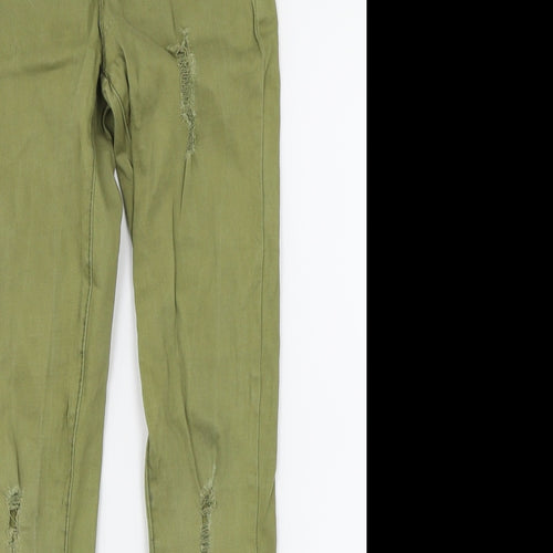 Bullhead Denim Co. Girls Green  Denim Skinny Jeans Size 10-11 Years - Distressed