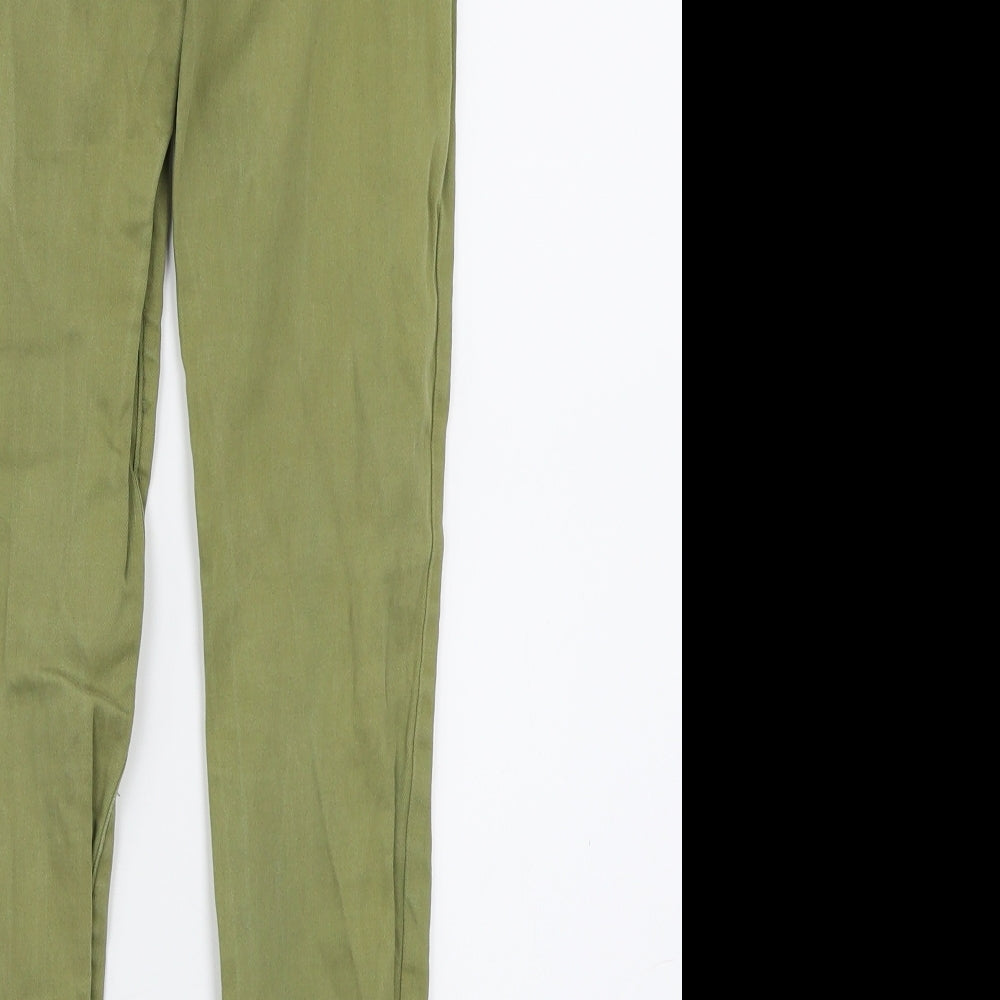 Bullhead Denim Co. Girls Green  Denim Skinny Jeans Size 10-11 Years - Distressed