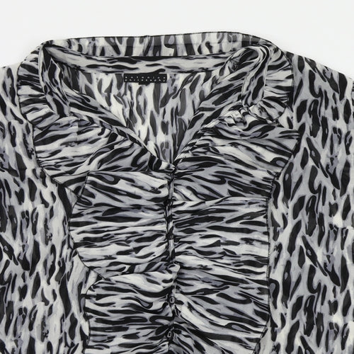 antonino philosophy Womens Beige Animal Print Chiffon Basic Blouse Size 20