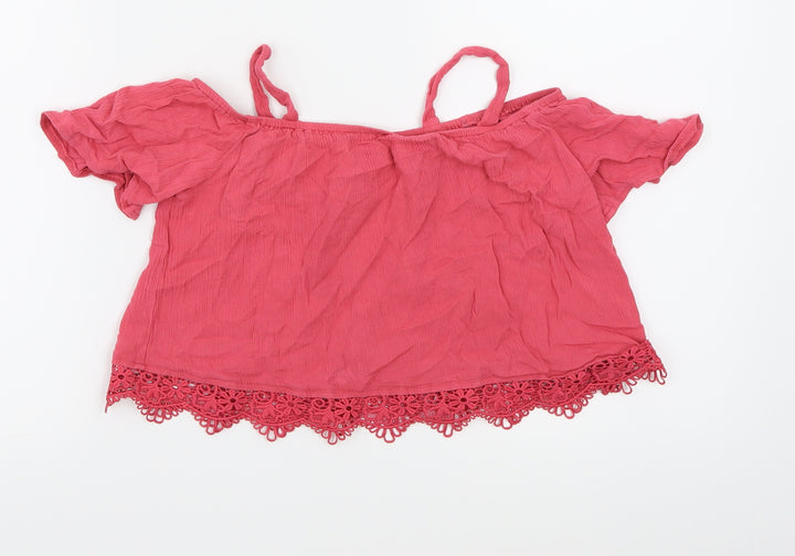 Young Dimension Girls Pink Basic Blouse Size 9-10 Years