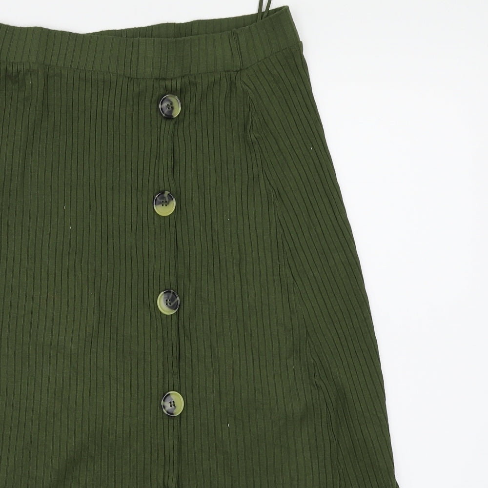 Papaya Womens Green  Jersey A-Line Skirt Size 8