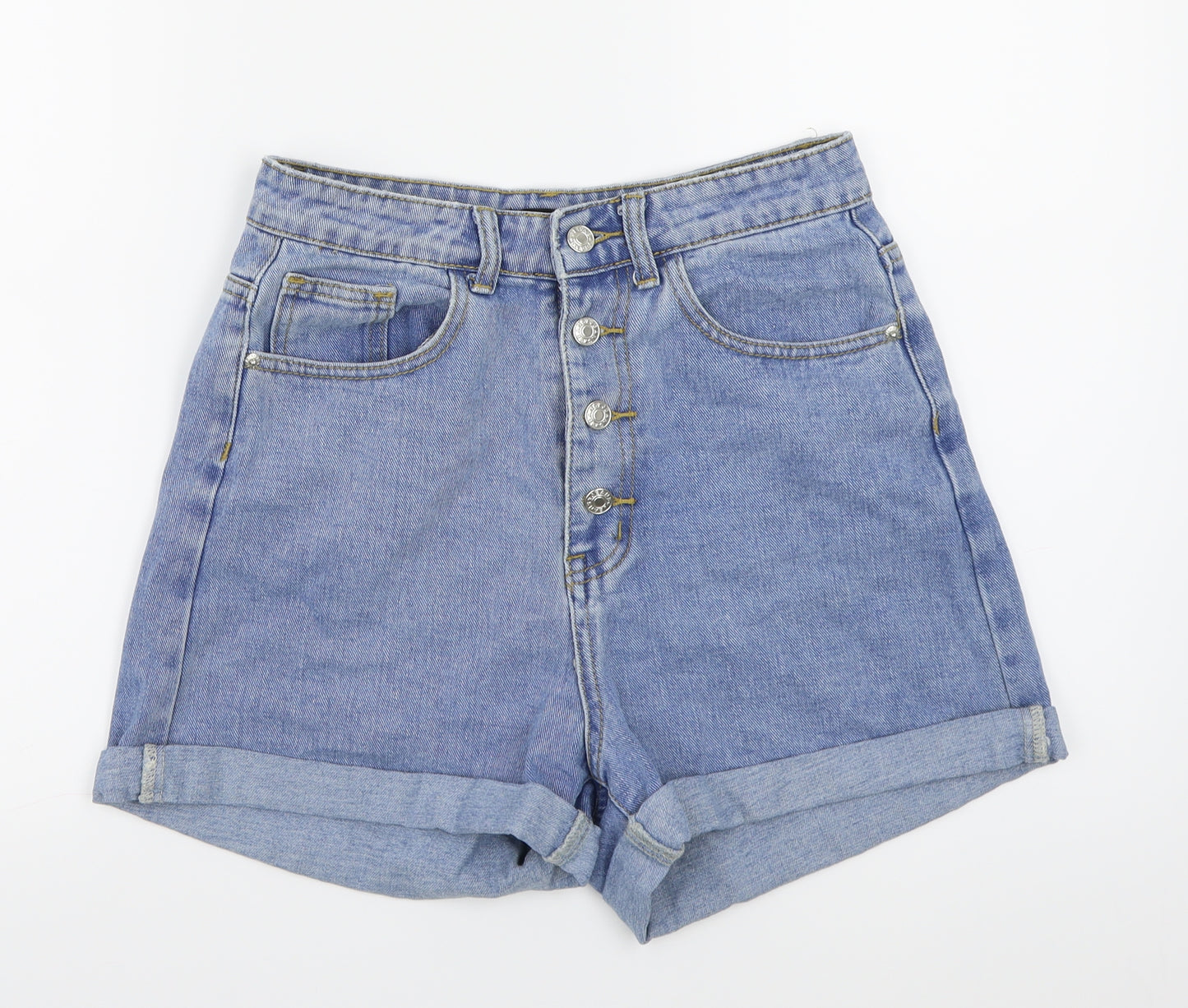 PRETTYLITTLETHING Womens Blue  Denim Mom Shorts Size 8