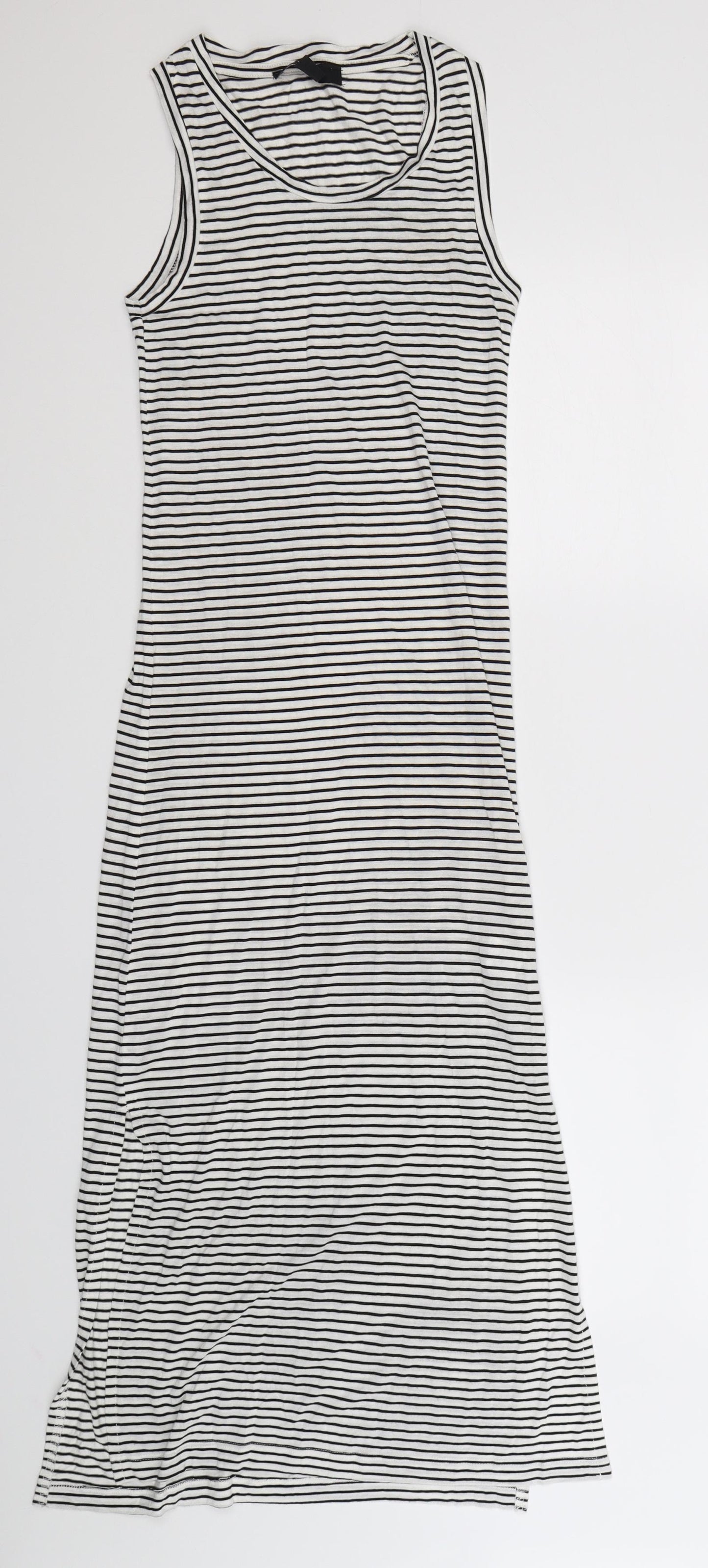 Atmosphere Womens White Striped  Tank Dress  Size 4