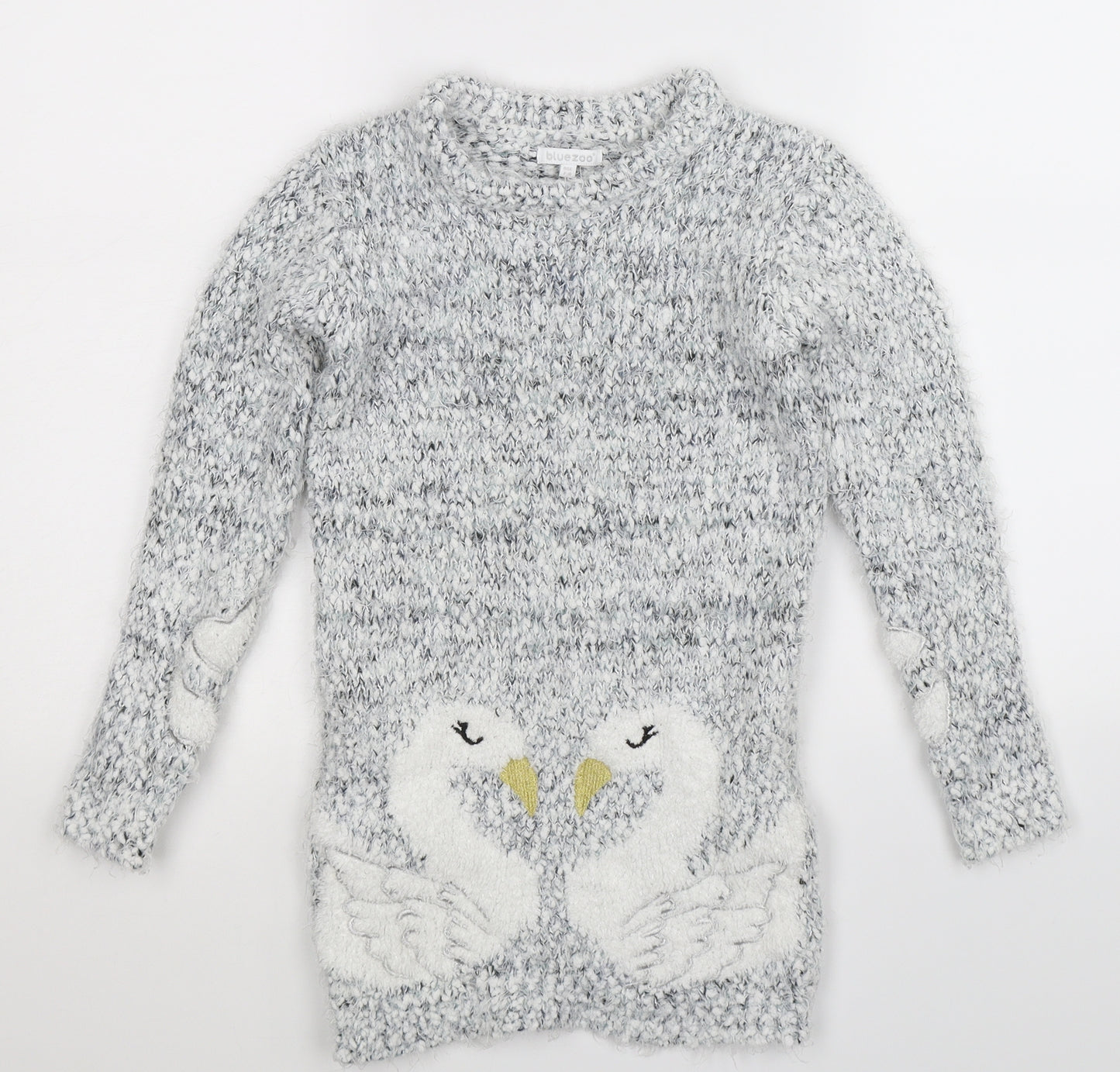 Blue Zoo Girls Grey  Knit Pullover Jumper Size 7-8 Years
