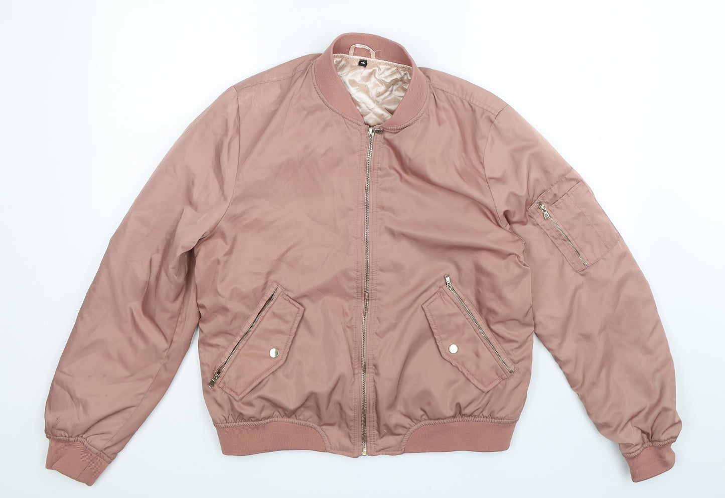 Preworn Womens Beige   Bomber Jacket Jacket Size XL