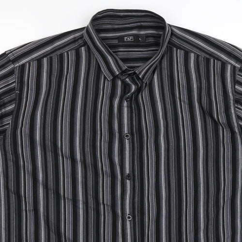 F&F Mens Multicoloured Striped   Button-Up Size L