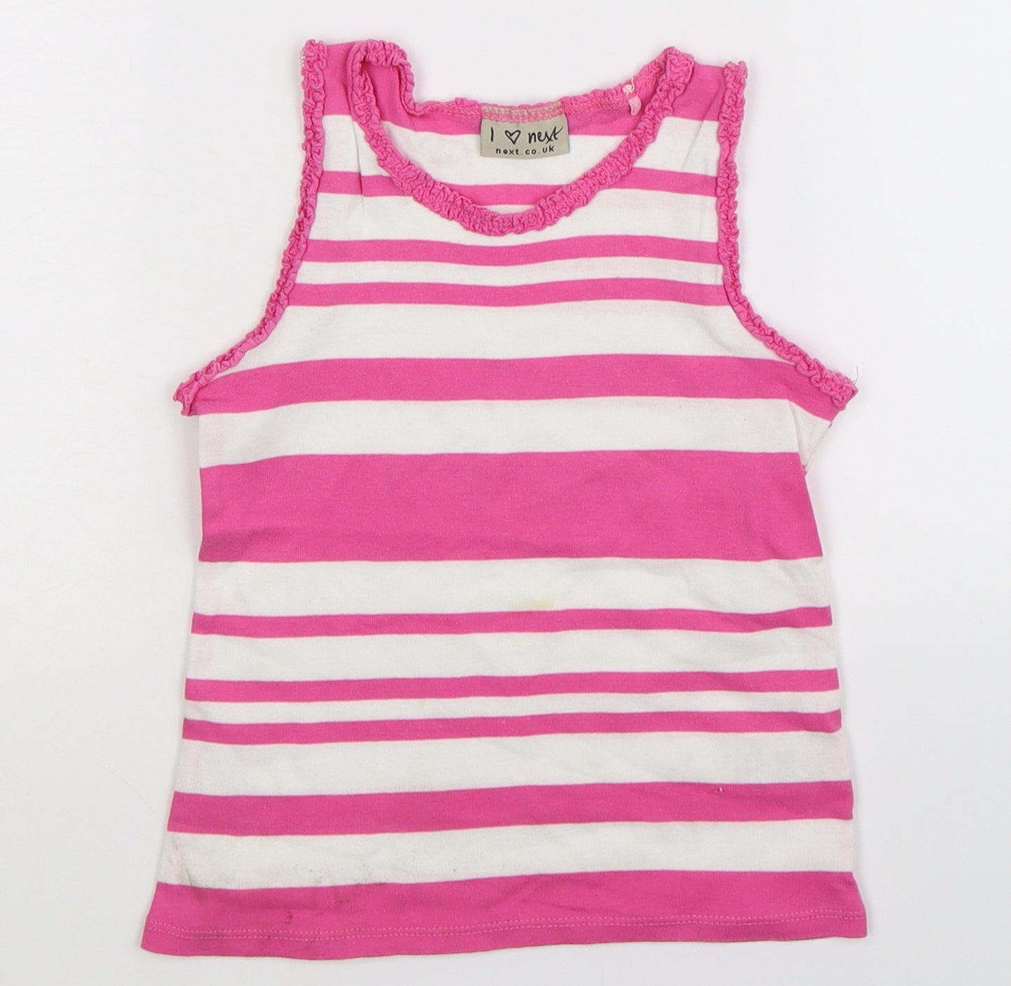 NEXT Girls Pink Striped  Basic Tank Size 5-6 Years