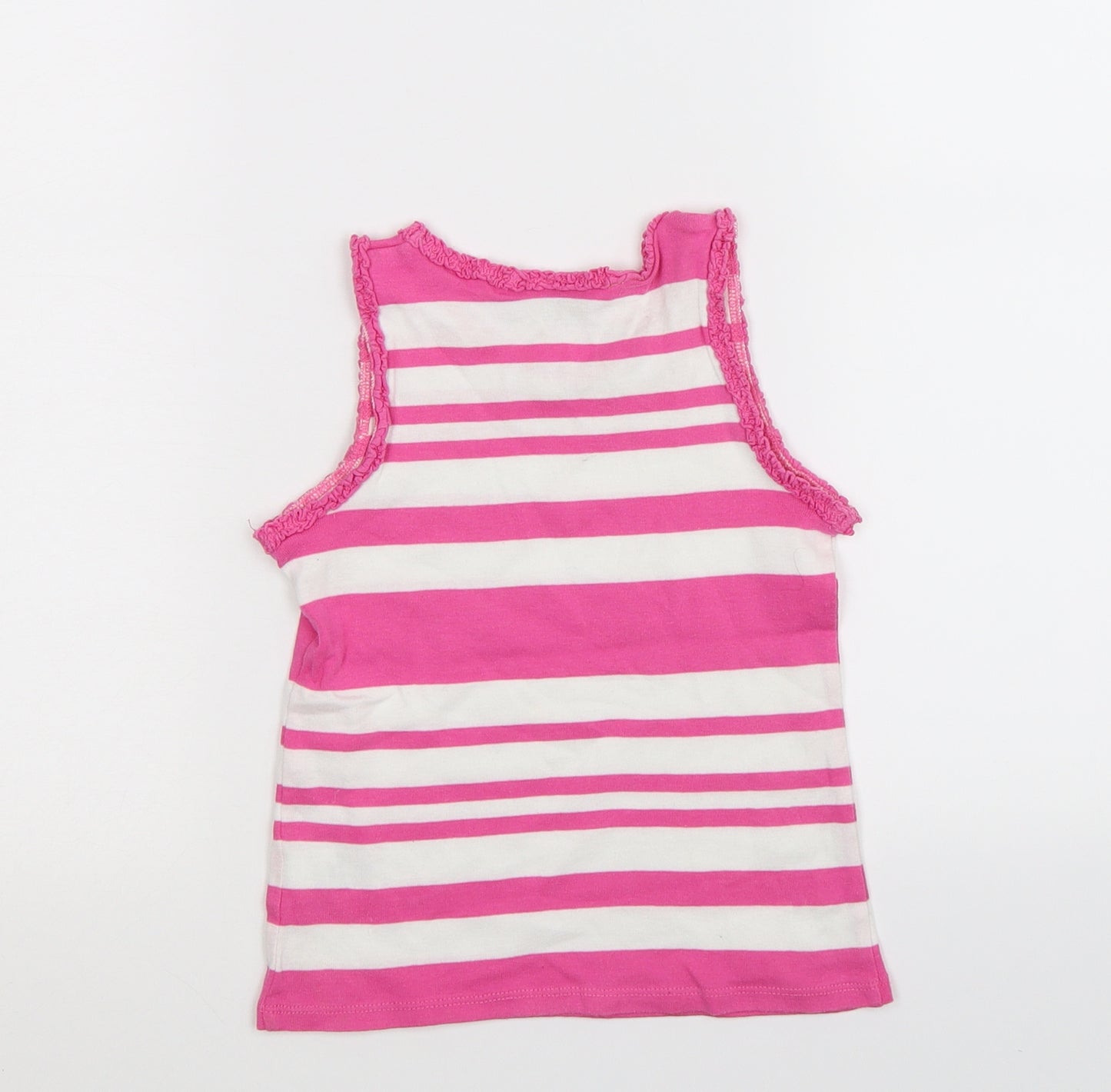 NEXT Girls Pink Striped  Basic Tank Size 5-6 Years