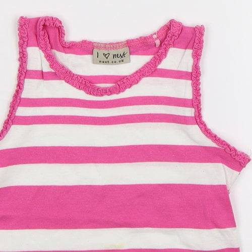 NEXT Girls Pink Striped  Basic Tank Size 5-6 Years