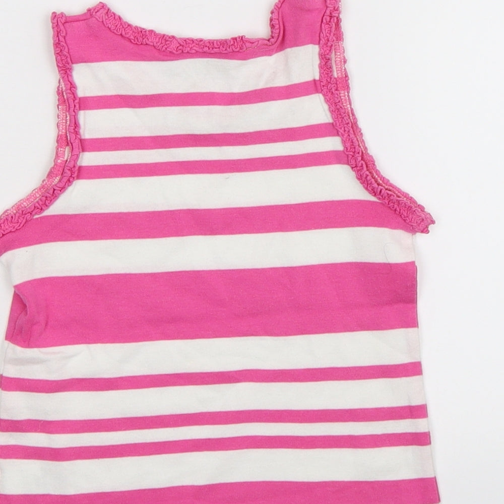 NEXT Girls Pink Striped  Basic Tank Size 5-6 Years