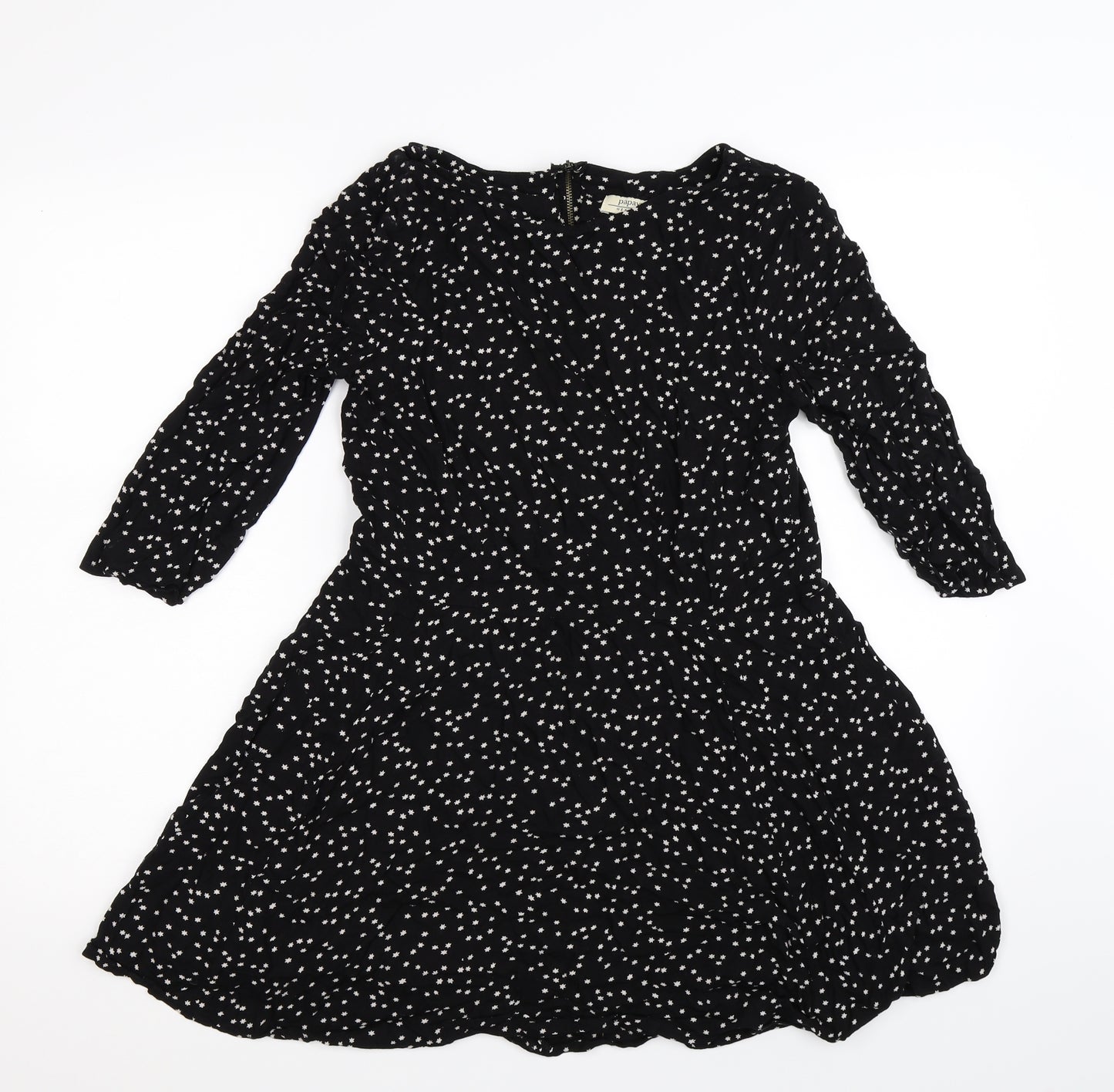 Papaya Womens Black Geometric  Fit & Flare  Size 10