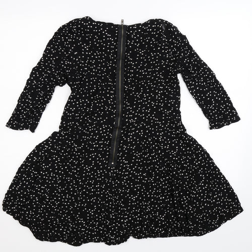 Papaya Womens Black Geometric  Fit & Flare  Size 10