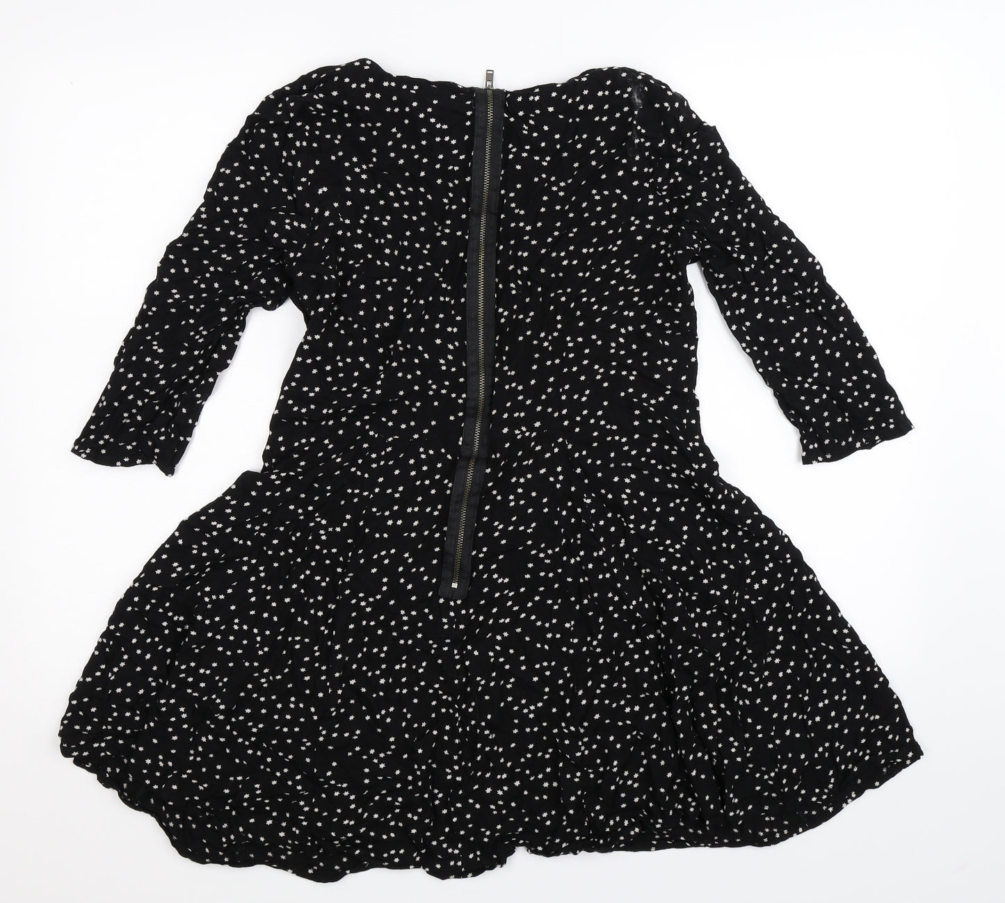 Papaya Womens Black Geometric  Fit & Flare  Size 10