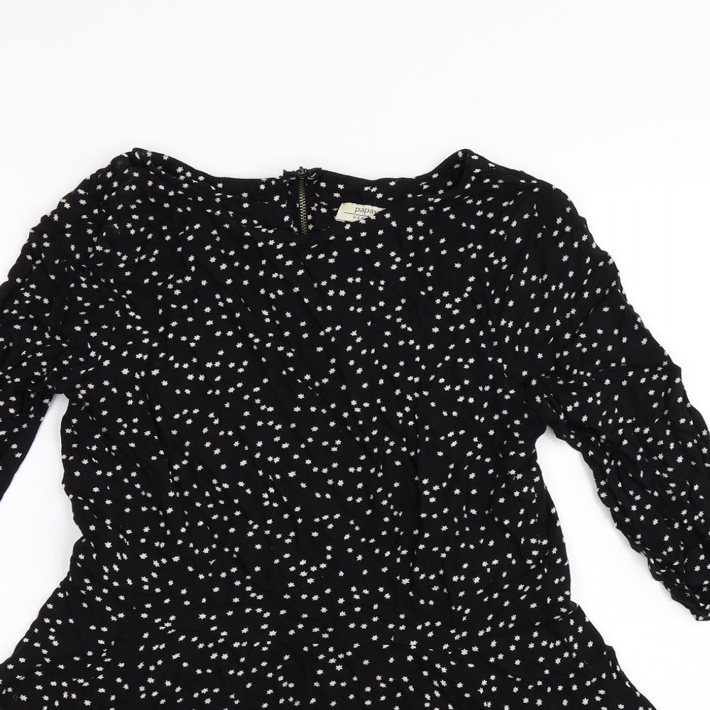 Papaya Womens Black Geometric  Fit & Flare  Size 10