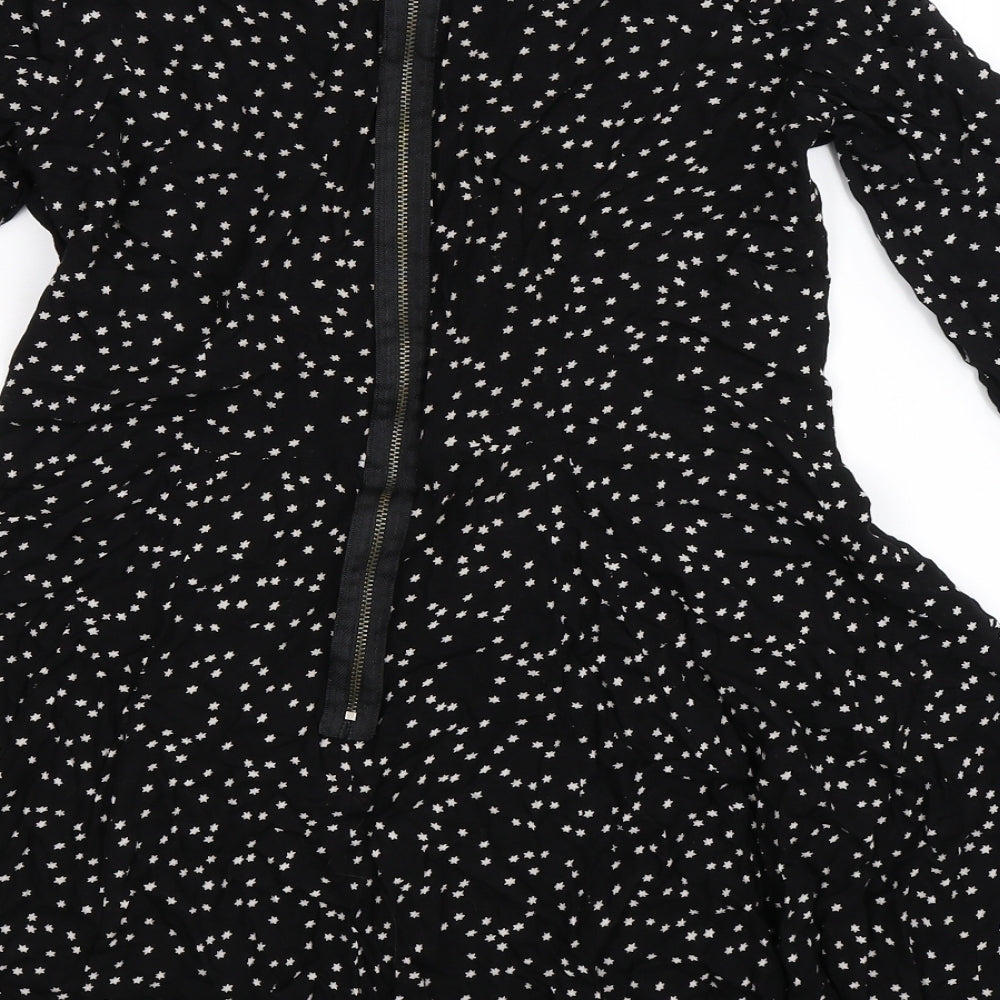 Papaya Womens Black Geometric  Fit & Flare  Size 10