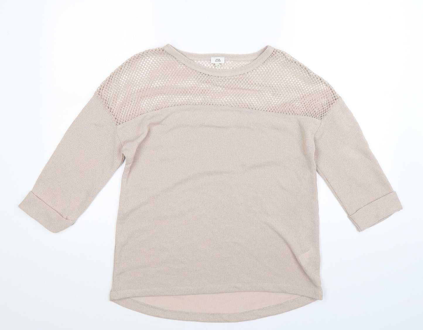 River Island Womens Beige  Knit Pullover Jumper Size 12