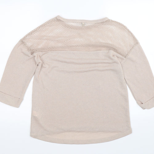 River Island Womens Beige  Knit Pullover Jumper Size 12