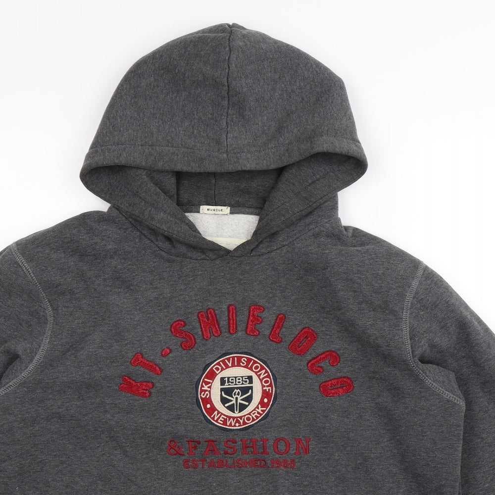 KT Shield Mens Grey   Pullover Hoodie Size M