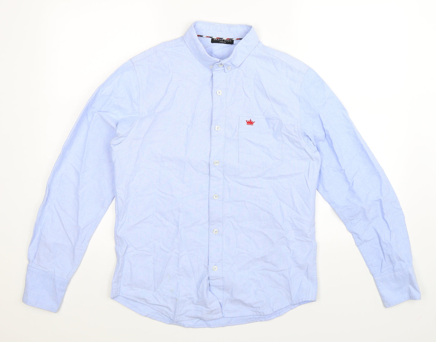 Brave Soul Mens Blue    Button-Up Size S