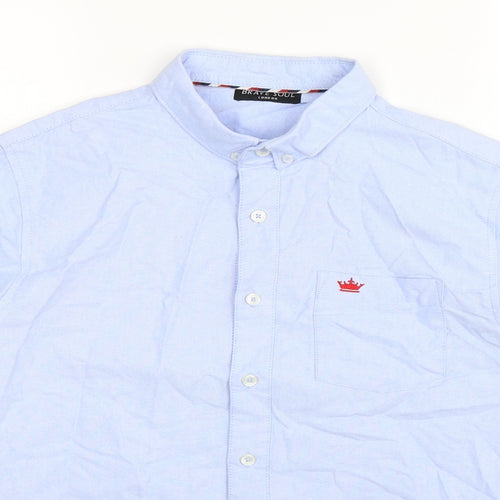 Brave Soul Mens Blue    Button-Up Size S