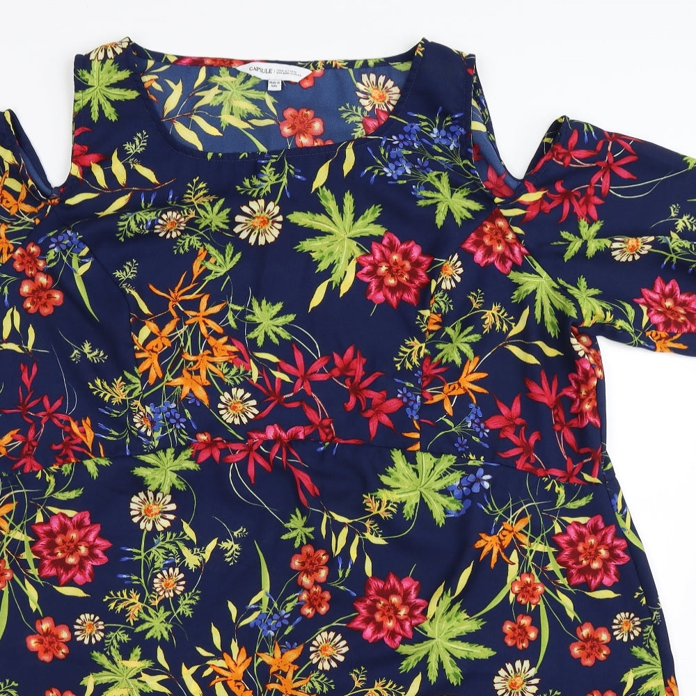 Capsule Womens Blue Floral  Bodycon  Size 24