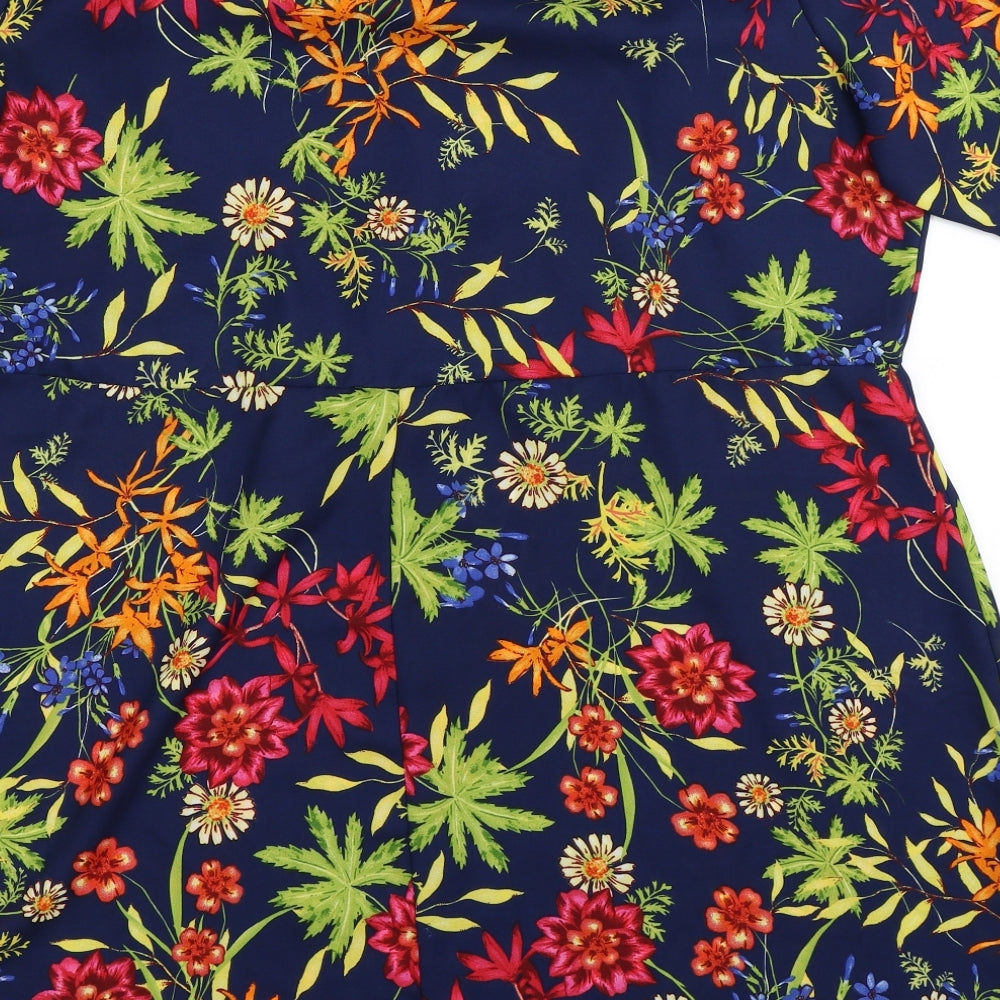 Capsule Womens Blue Floral  Bodycon  Size 24
