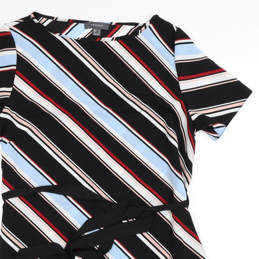 Primark Womens Multicoloured Striped  Shirt Dress  Size 14