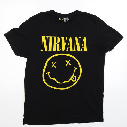 ASOS Mens Black    T-Shirt Size M  - Nirvana