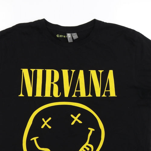 ASOS Mens Black    T-Shirt Size M  - Nirvana