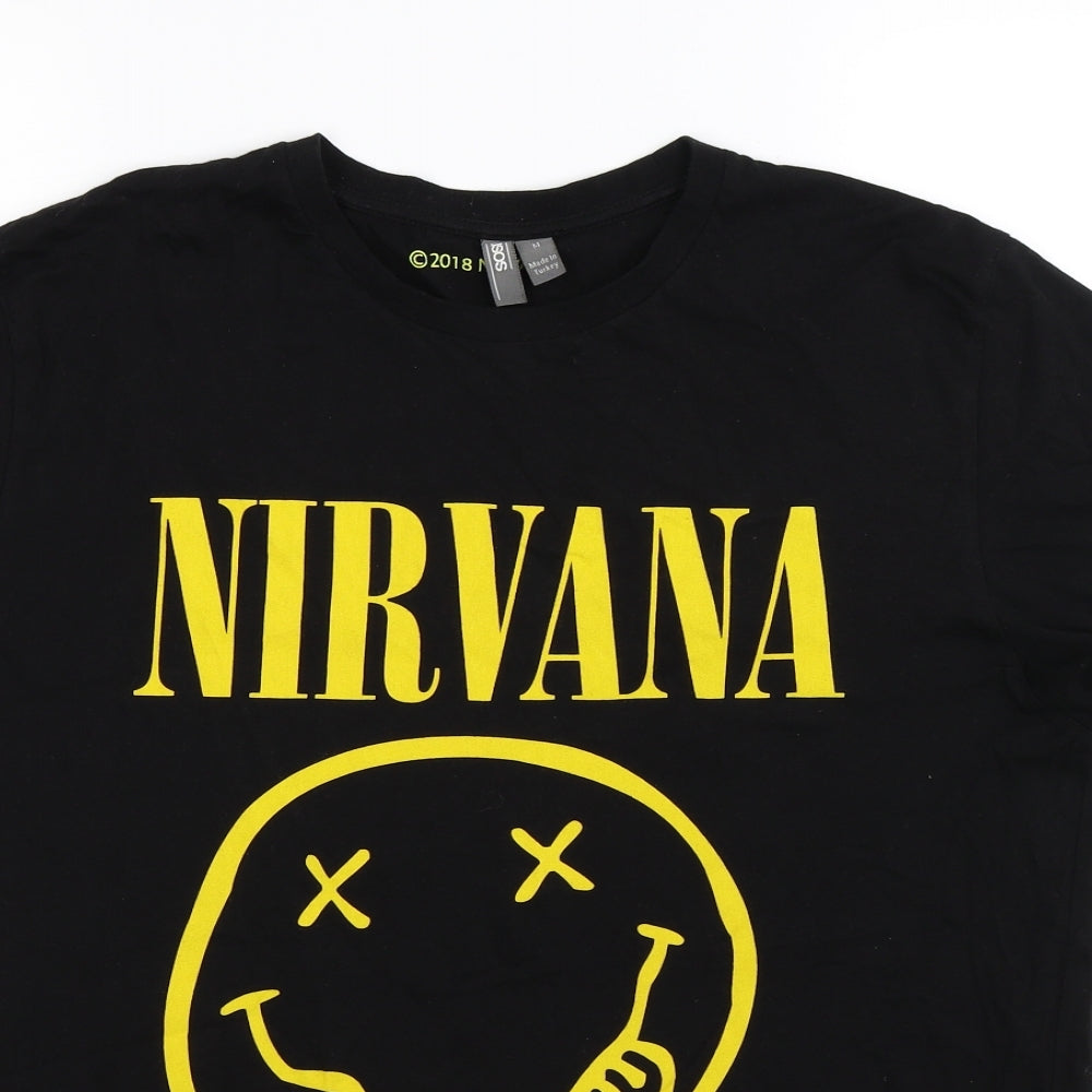 ASOS Mens Black    T-Shirt Size M  - Nirvana