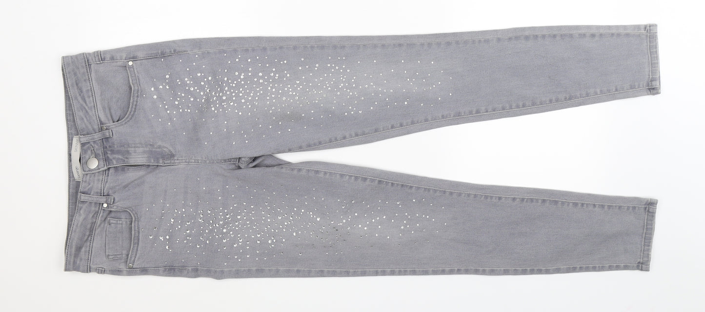 George Womens Grey  Denim Skinny Jeans Size 8 L27 in