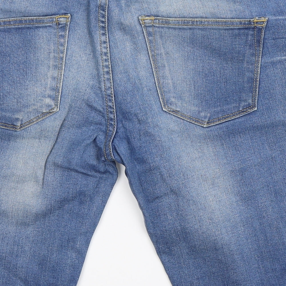 River Island Mens Blue  Denim Bermuda Shorts Size 32