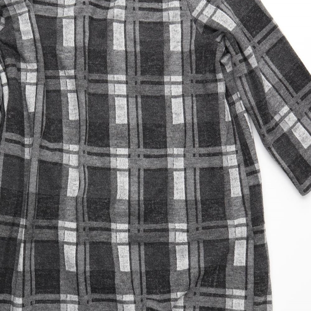 TU Womens Grey Plaid  Pullover Jumper Size 22
