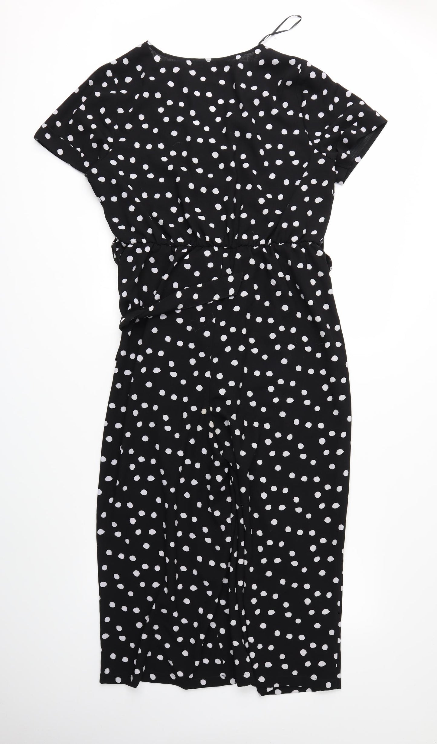 Papaya Womens Black Polka Dot  Jumpsuit One-Piece Size 16 L19 in