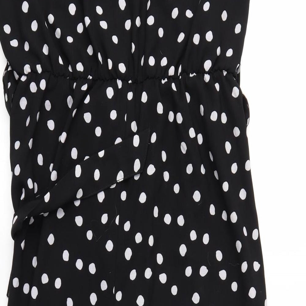 Papaya Womens Black Polka Dot  Jumpsuit One-Piece Size 16 L19 in