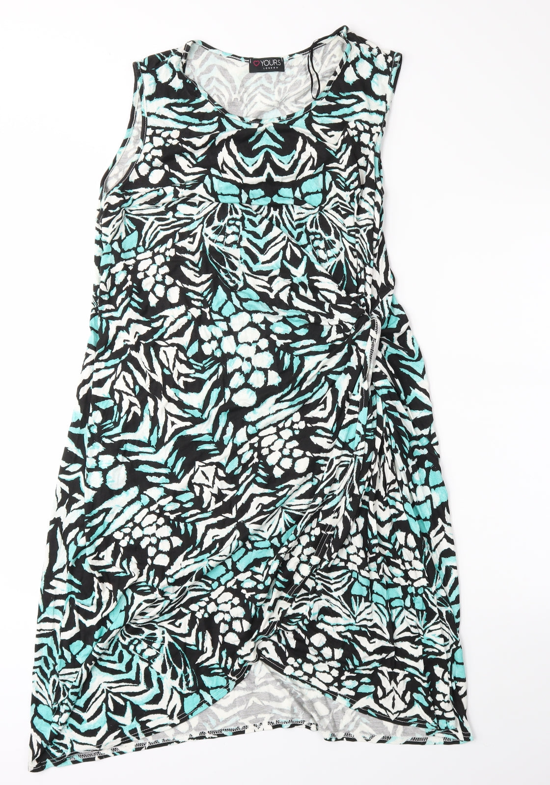 Yours Womens Green Animal Print  Wrap Dress  Size 22