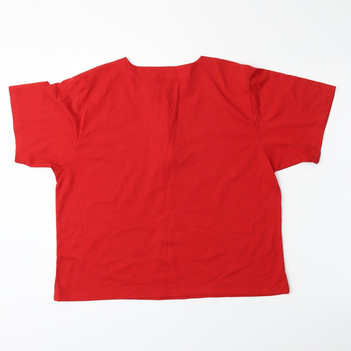 Berlin Womens Red   Basic Button-Up Size M