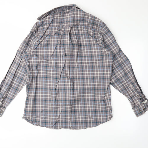 Wolsey Mens Grey Plaid   Button-Up Size M