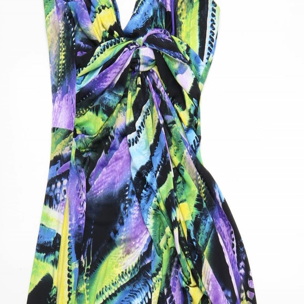 Goddiva Womens Black Colourblock  Maxi  Size M