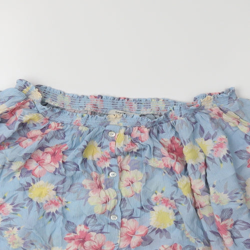 George Womens Black Floral  Basic Blouse Size 14