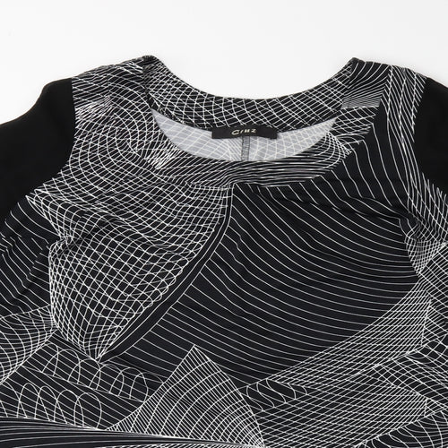 Cruz Womens Black Geometric  Basic Blouse Size 18