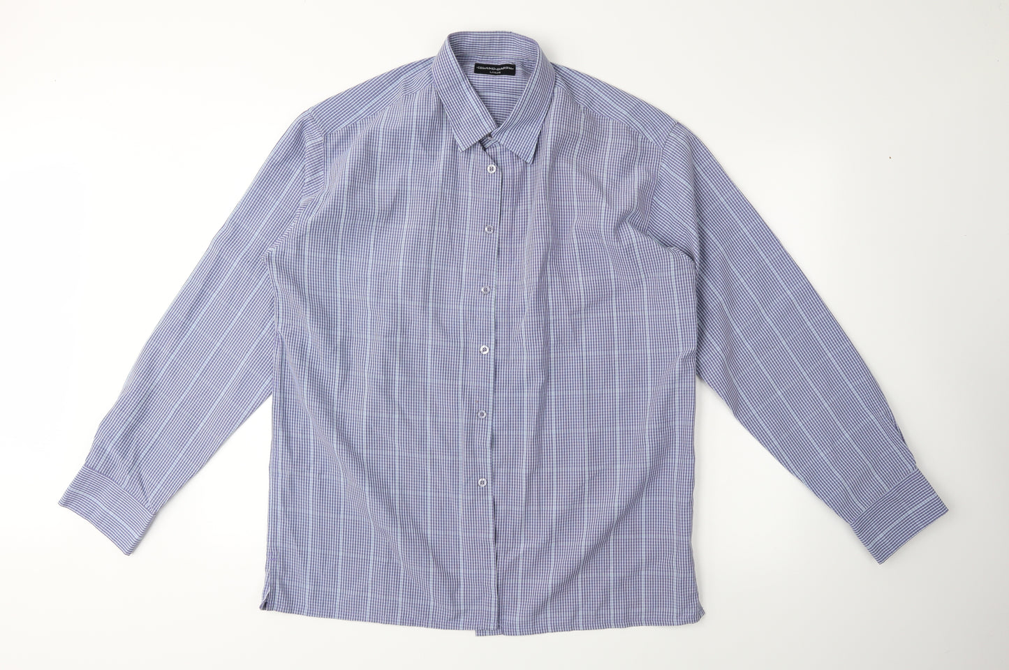 Island Earth Mens Black Plaid   Button-Up Size L