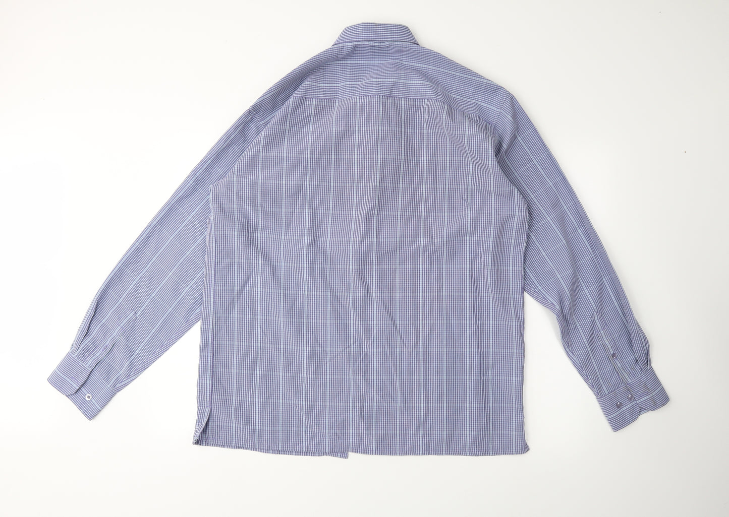 Island Earth Mens Black Plaid   Button-Up Size L