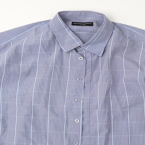 Island Earth Mens Black Plaid   Button-Up Size L