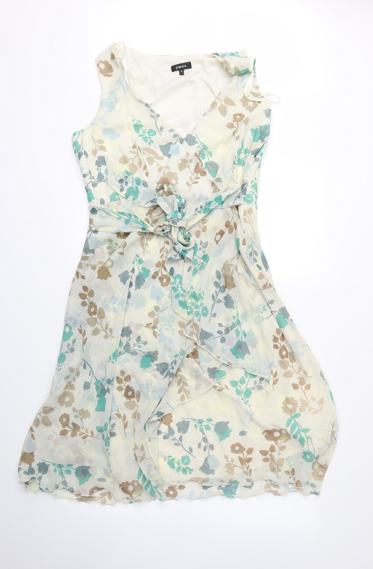 Papaya Womens Ivory Floral  Trapeze & Swing  Size 18