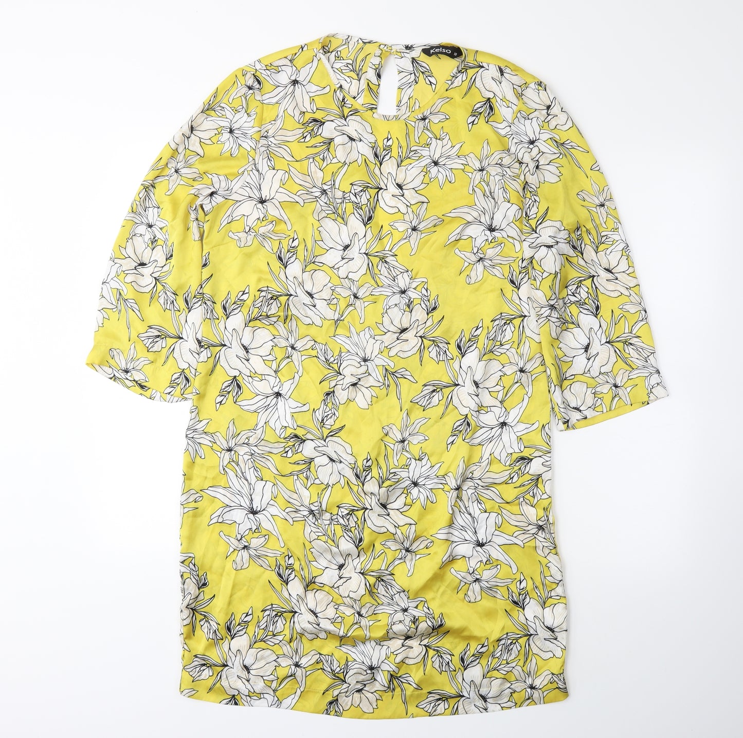 Kelso Womens Yellow Floral  Sheath  Size 10